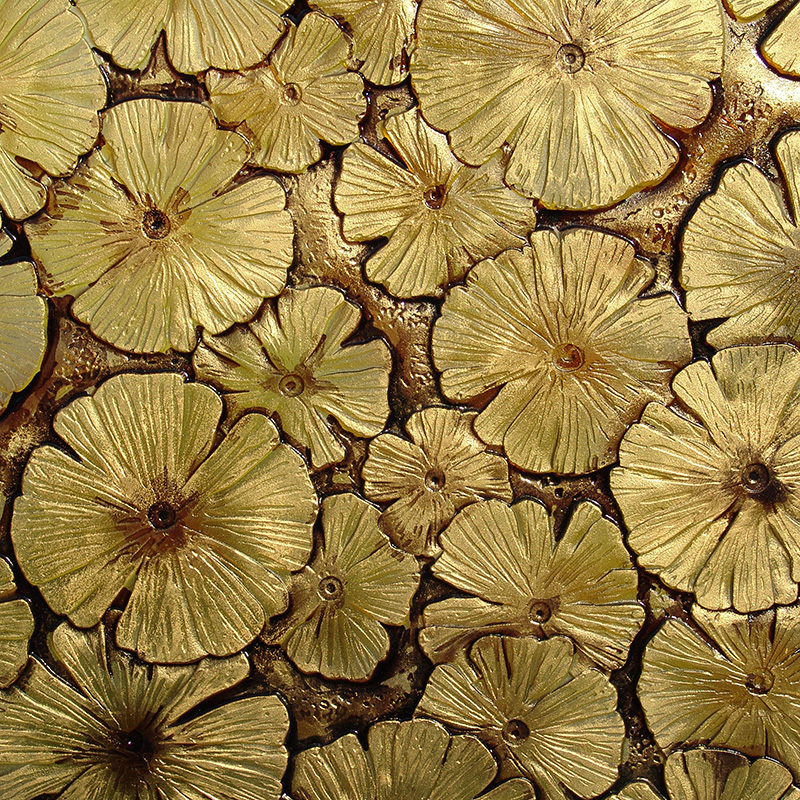 彩釉玻璃-金菊